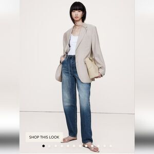 Banana Republic High-Rise Rigid Bow Barrel Jean medium wash 30